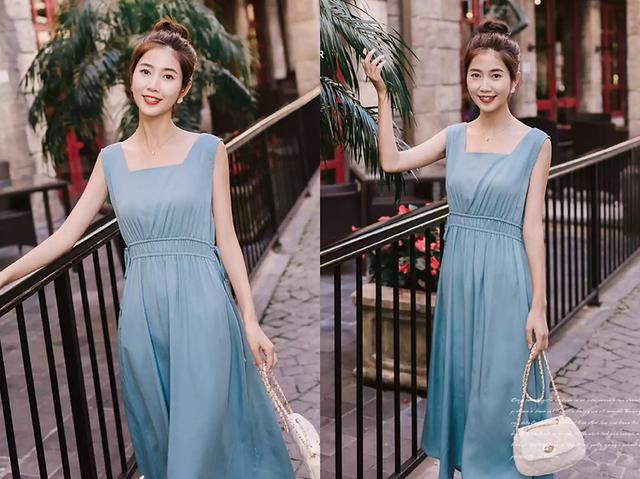 蓝色连衣裙什么款式好看？