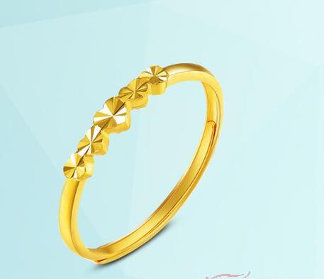 韩版女款简约黄金戒指显高贵不止一点
