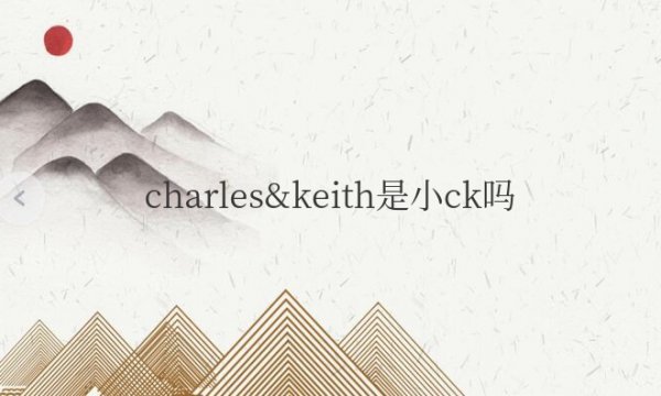 charles&keith是小ck吗